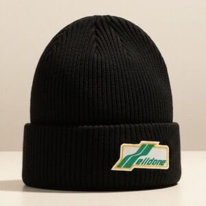 We11done Mirror Logo Ribbed Beanie - Black - One Size - NIB